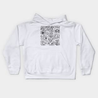 Doodle art Animal square Kids Hoodie